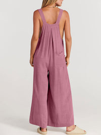 SHOPIQAT Wide Leg Linen Jumpsuit