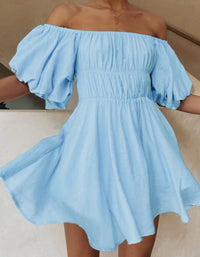 SHOPIQAT One Shoulder Elastic Elastic Band Short Dress - Premium Dresses from shopiqat - Just $7.060! Shop now at shopiqat